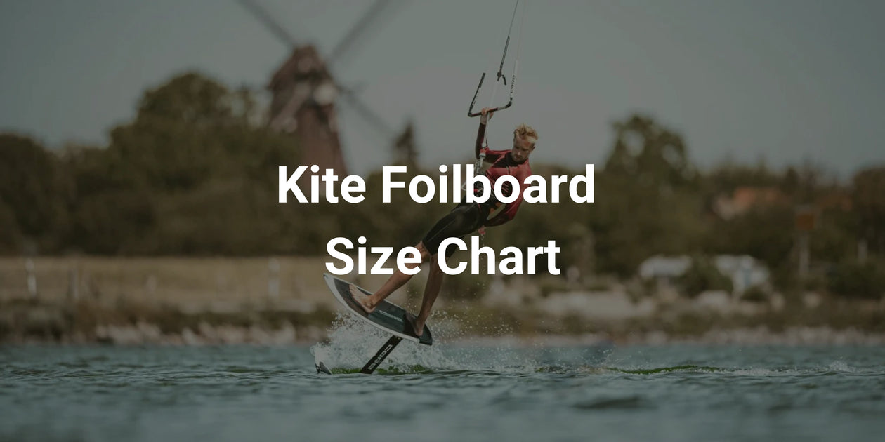 Kite Foilboard Size Chart Volume by Weight & Wind