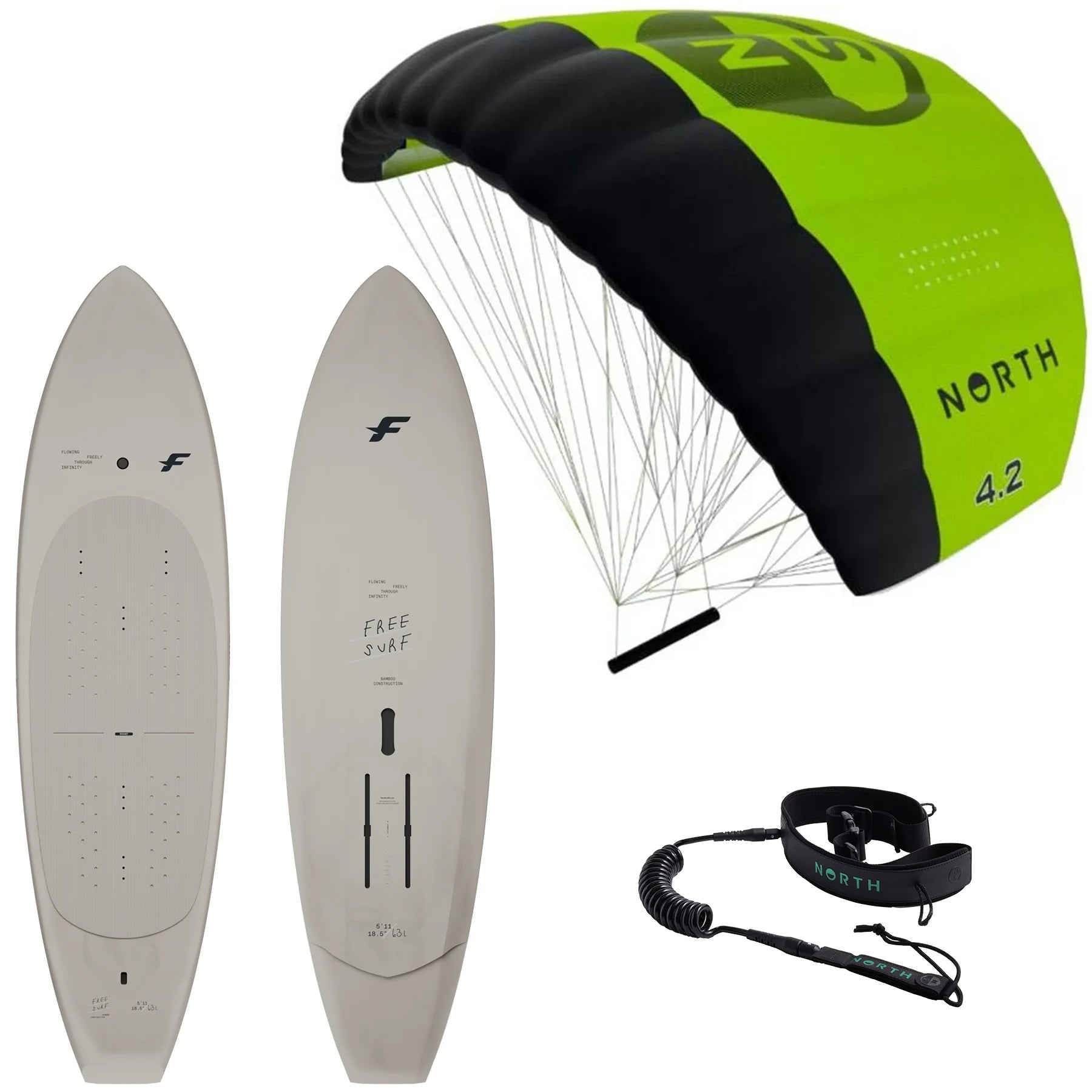 2026 North Ranger Parawing + F-One Rocket Free Surf Board Package