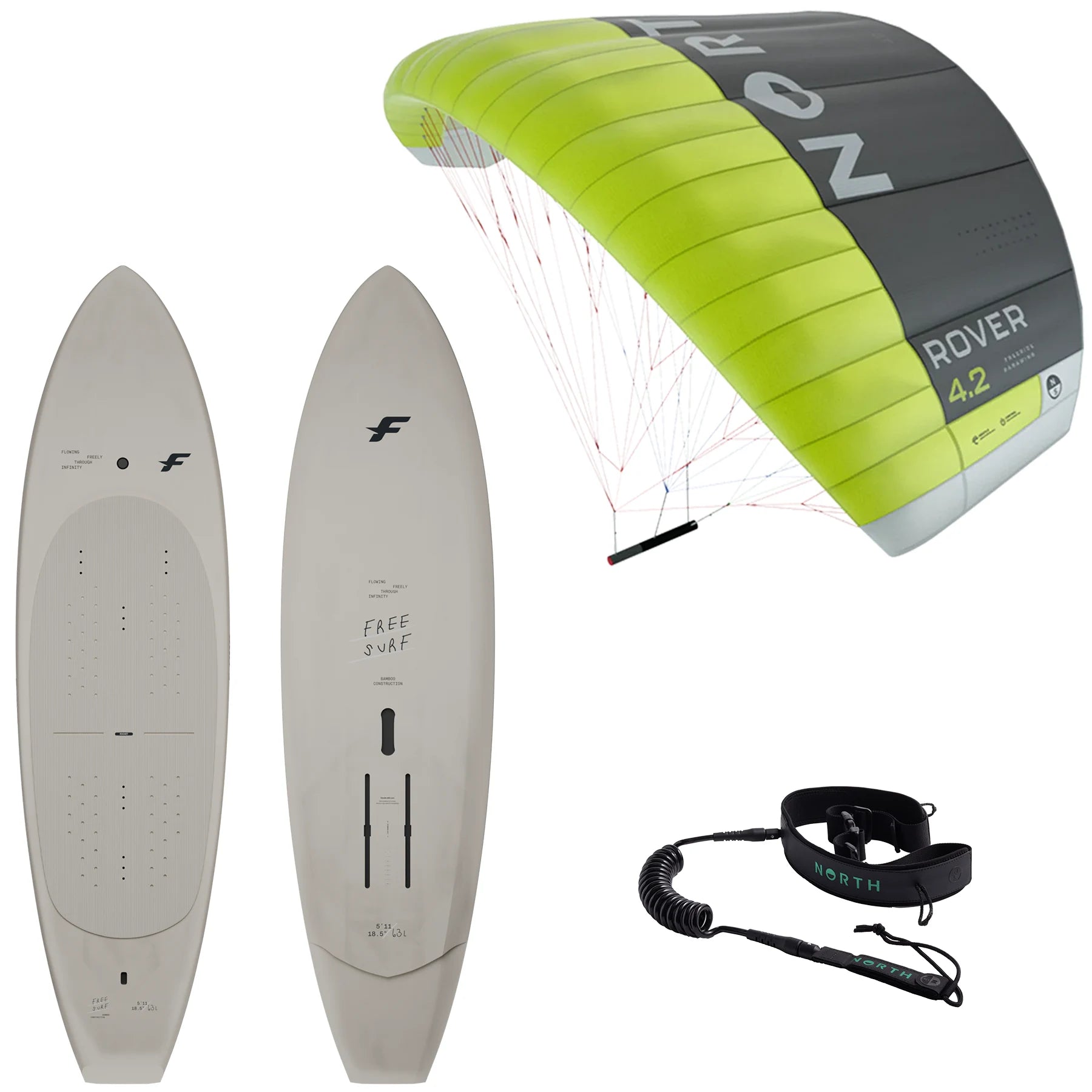 2026 North Rover + F-One Rocket Free Surf Parawing & Board Package