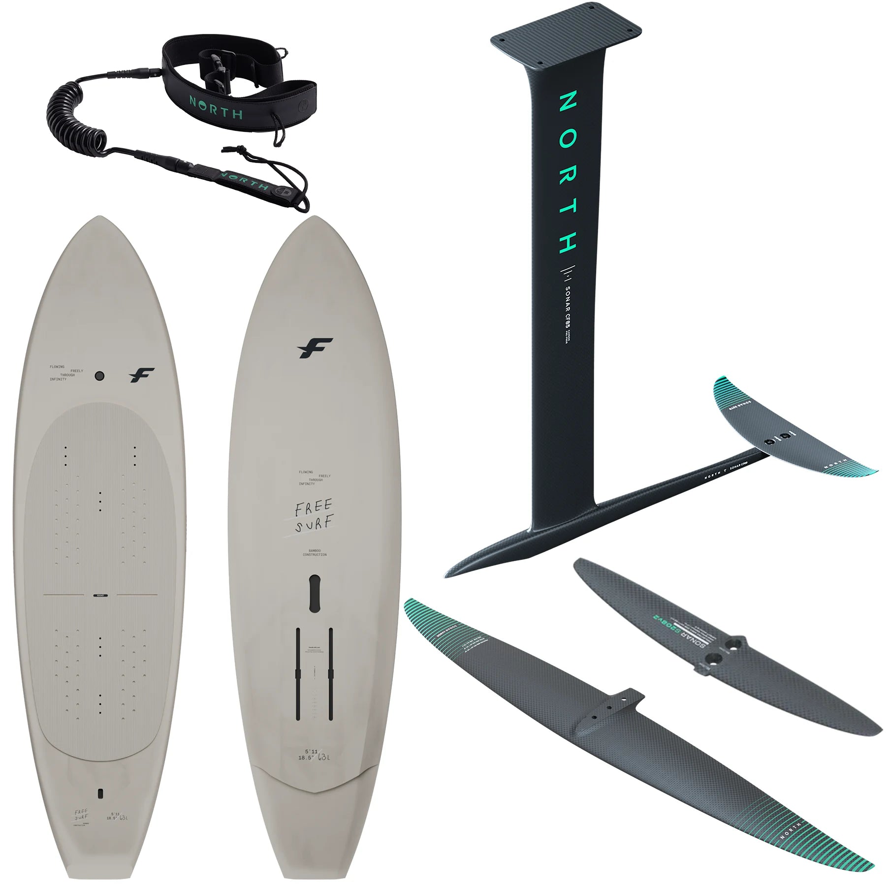 2026 F-One Rocket Free Surf + North Sonar HA Carbon Foil Package