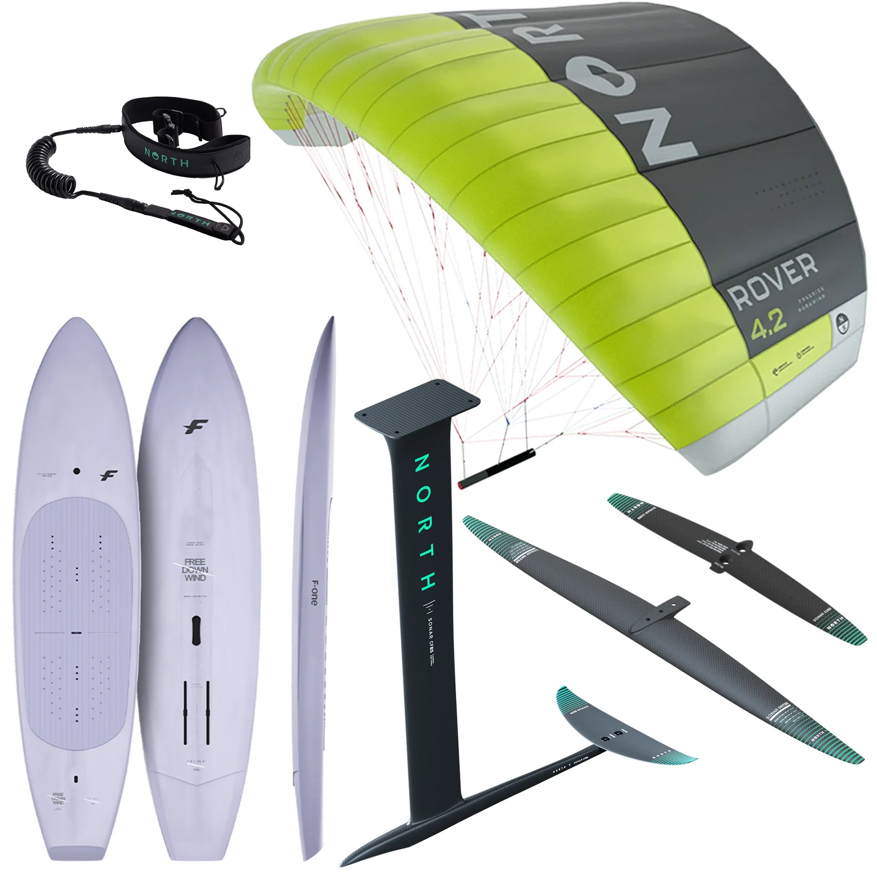2026 North Rover + F-One Rocket Free DW + Sonar DW Complete Parawing Package