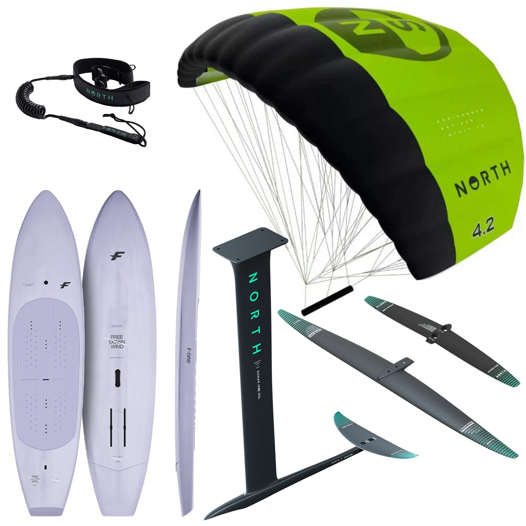 2026 North Ranger + F-One Rocket Free DW + Sonar DW Complete Parawing Package