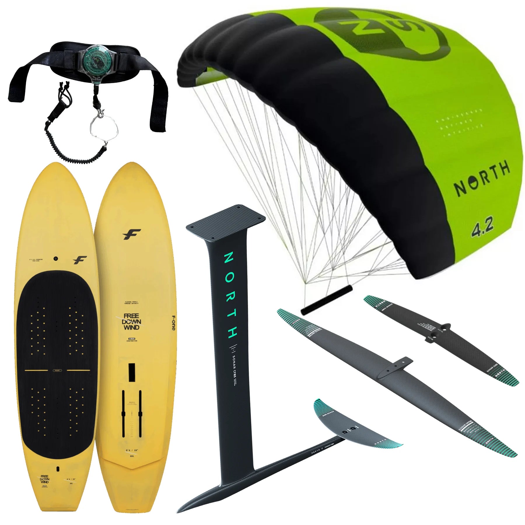 2026 North Ranger + F-One Rocket Free DW Carbon + Sonar DW Premium Carbon Complete Parawing Package
