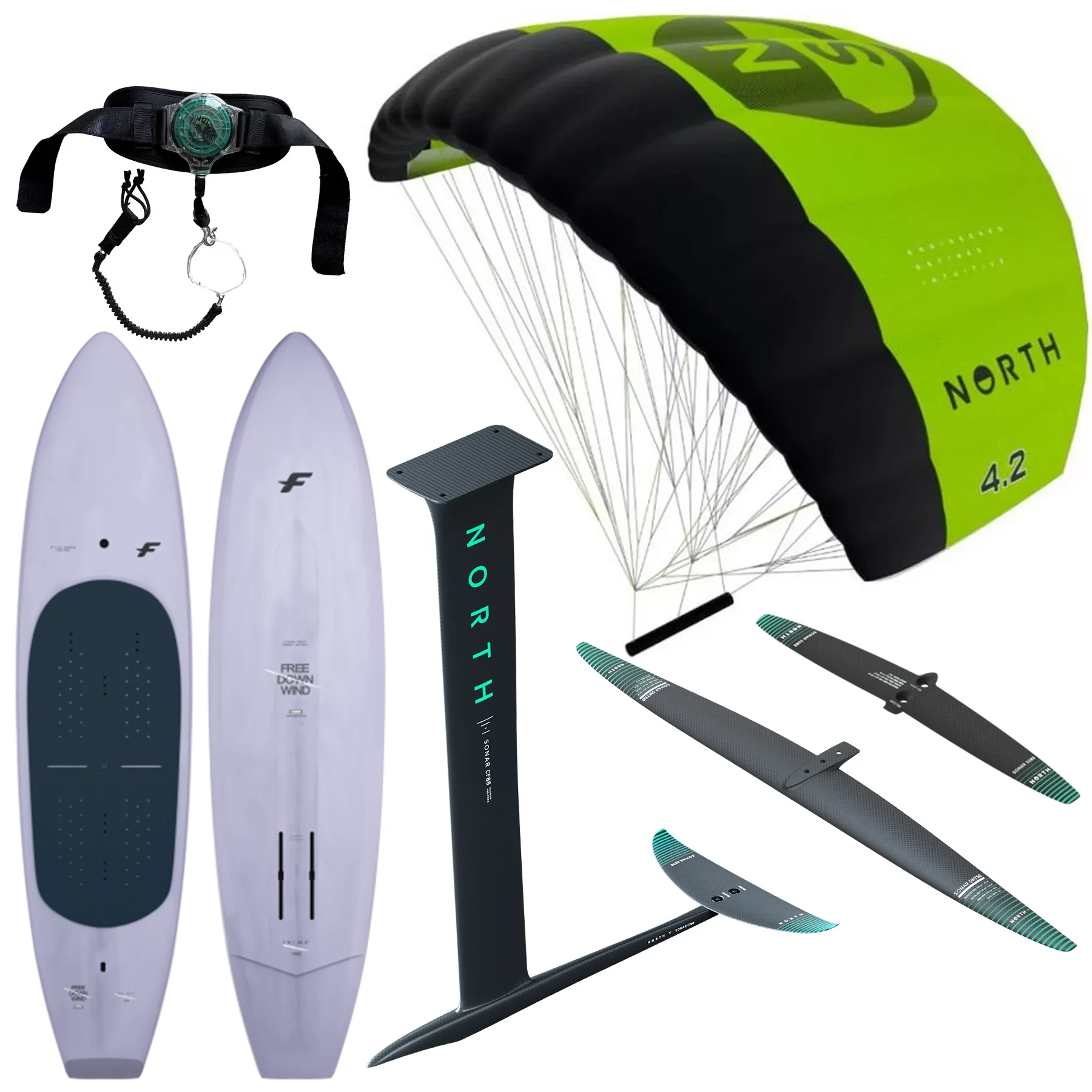 2026 North Ranger + F-One Rocket Free DW Carbon + Sonar DW Premium Carbon Complete Parawing Package