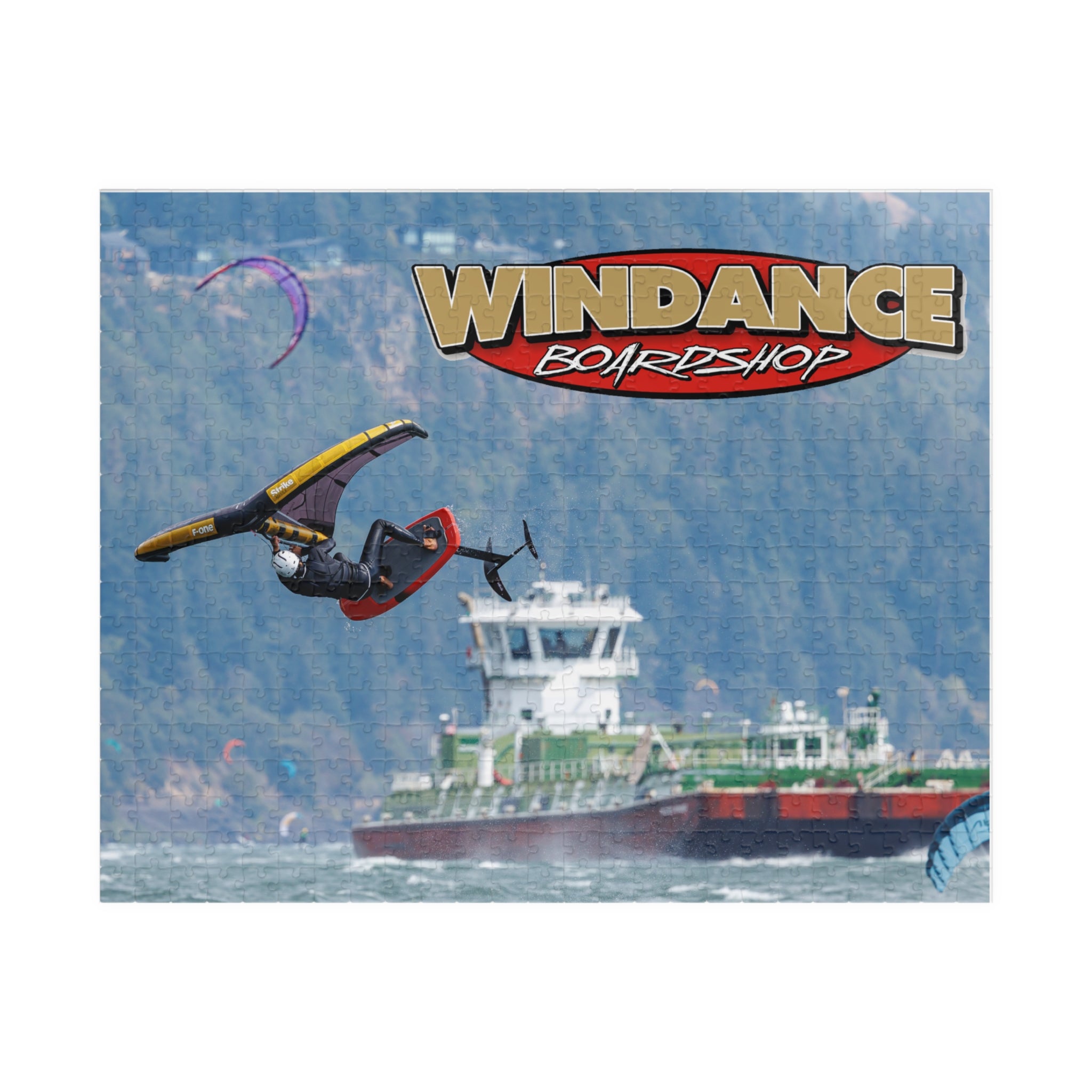 Windance Boardshop Watersports Jigsaw Puzzle — Windsurfing & Boat Scene (110–1014 pc)