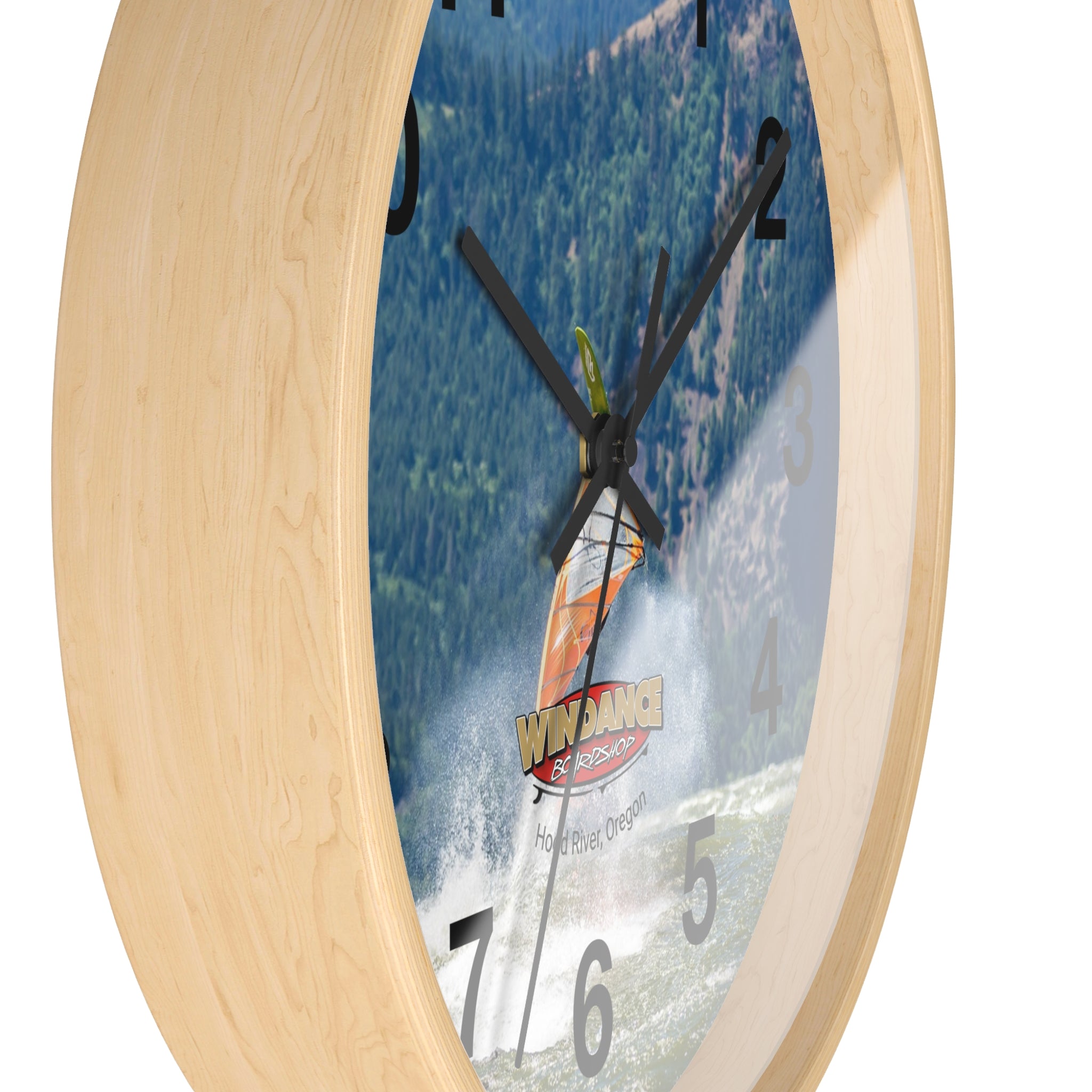 Windsurfing Wall Clock - Hood River, Oregon - Windsurfing Enthusiast Gift