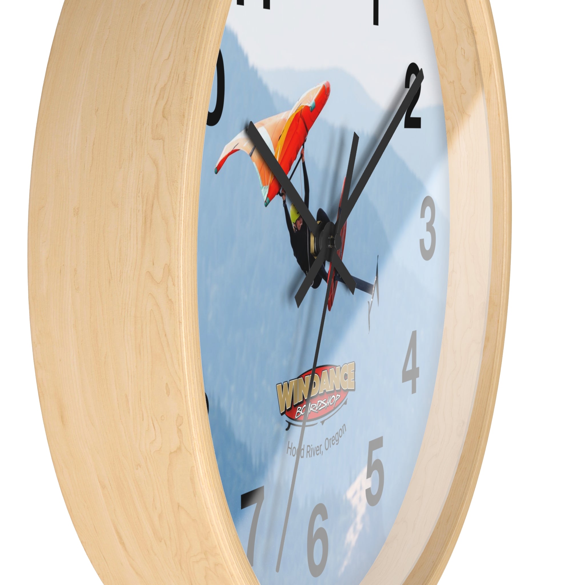 Wind Sports Wall Clock - Hood River, Oregon - Wing Foiling Enthusiast Gift