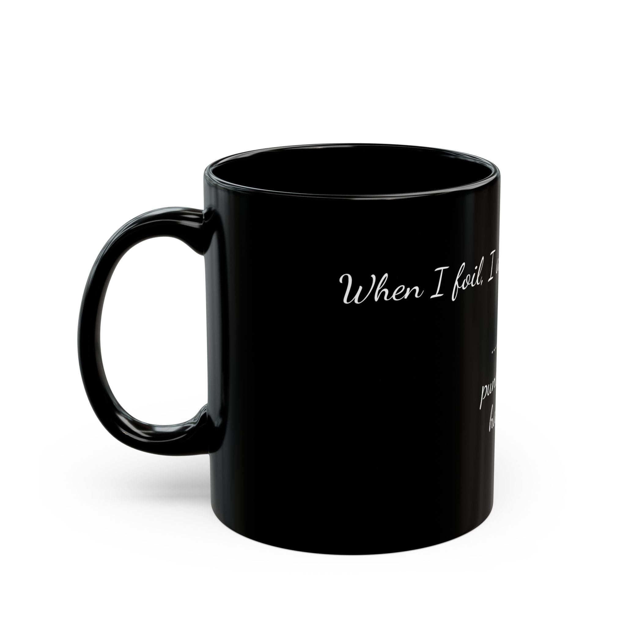 Black Poetry Mug — "I am poetry in motion... until punctuation happens." (11oz, 15oz)