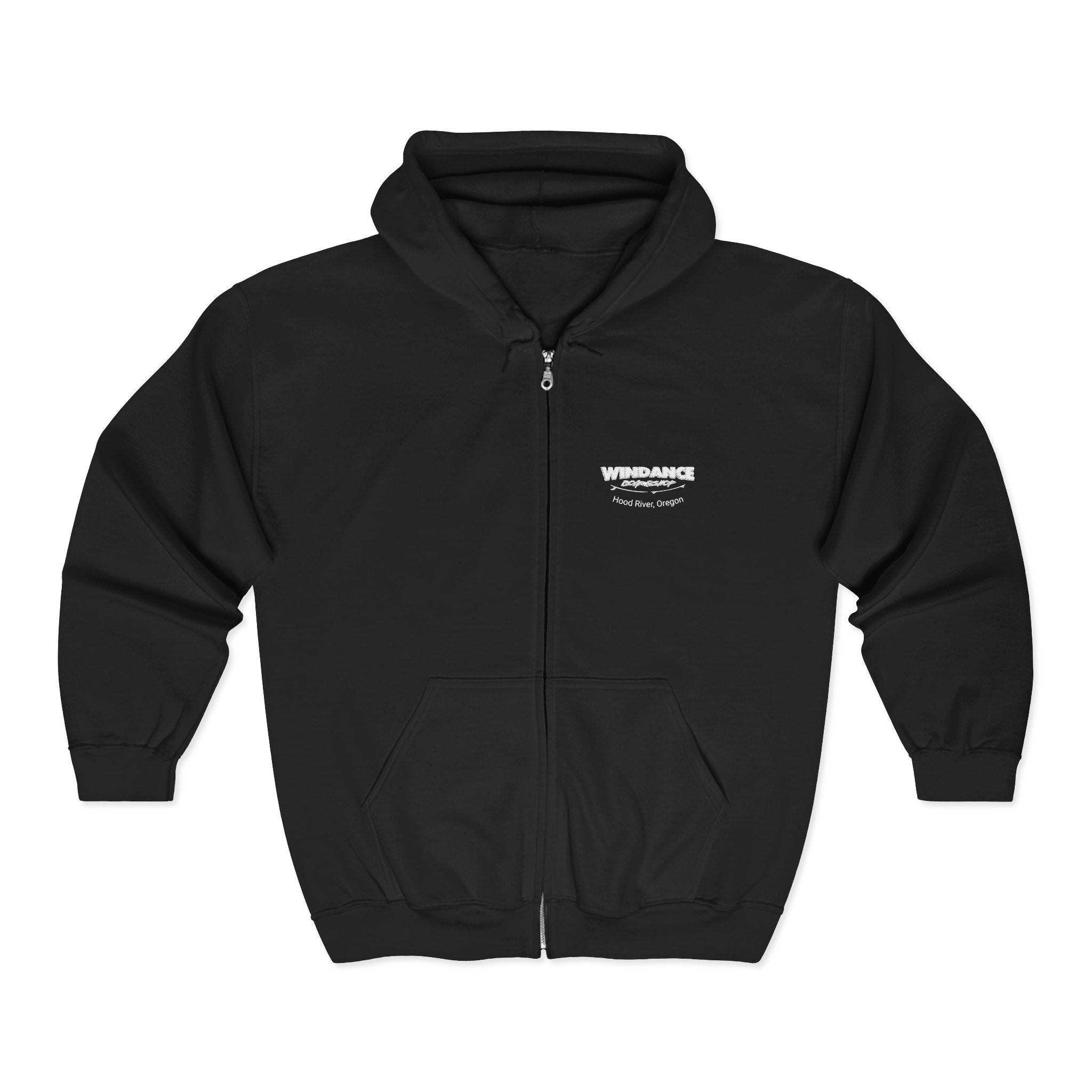Windance Zip Hoodie – Black Full‑Zip Hooded Sweatshirt with Logo