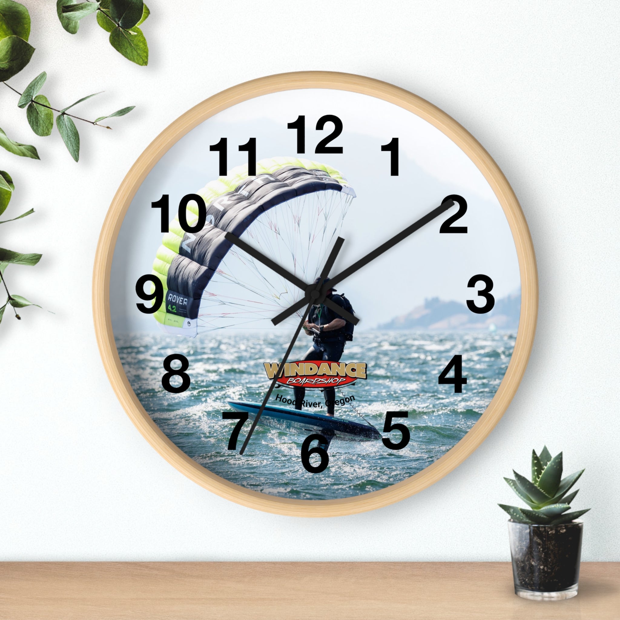 Parawing Wall Clock - Hood River, Oregon - Parawing Enthusiast Gift
