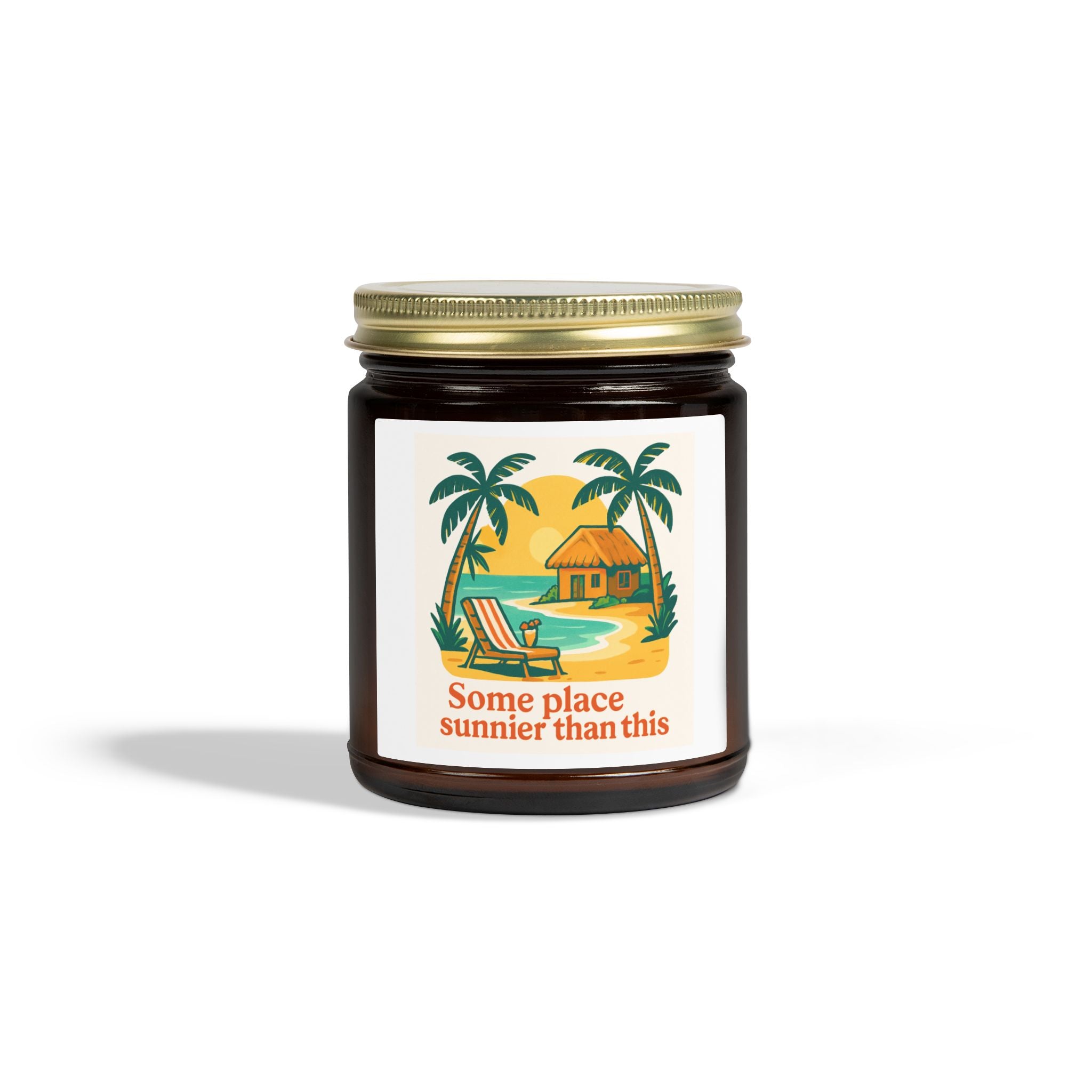 Coconut Apricot Scented Candle — "Some Place Sunnier Than This" (4oz/9oz)
