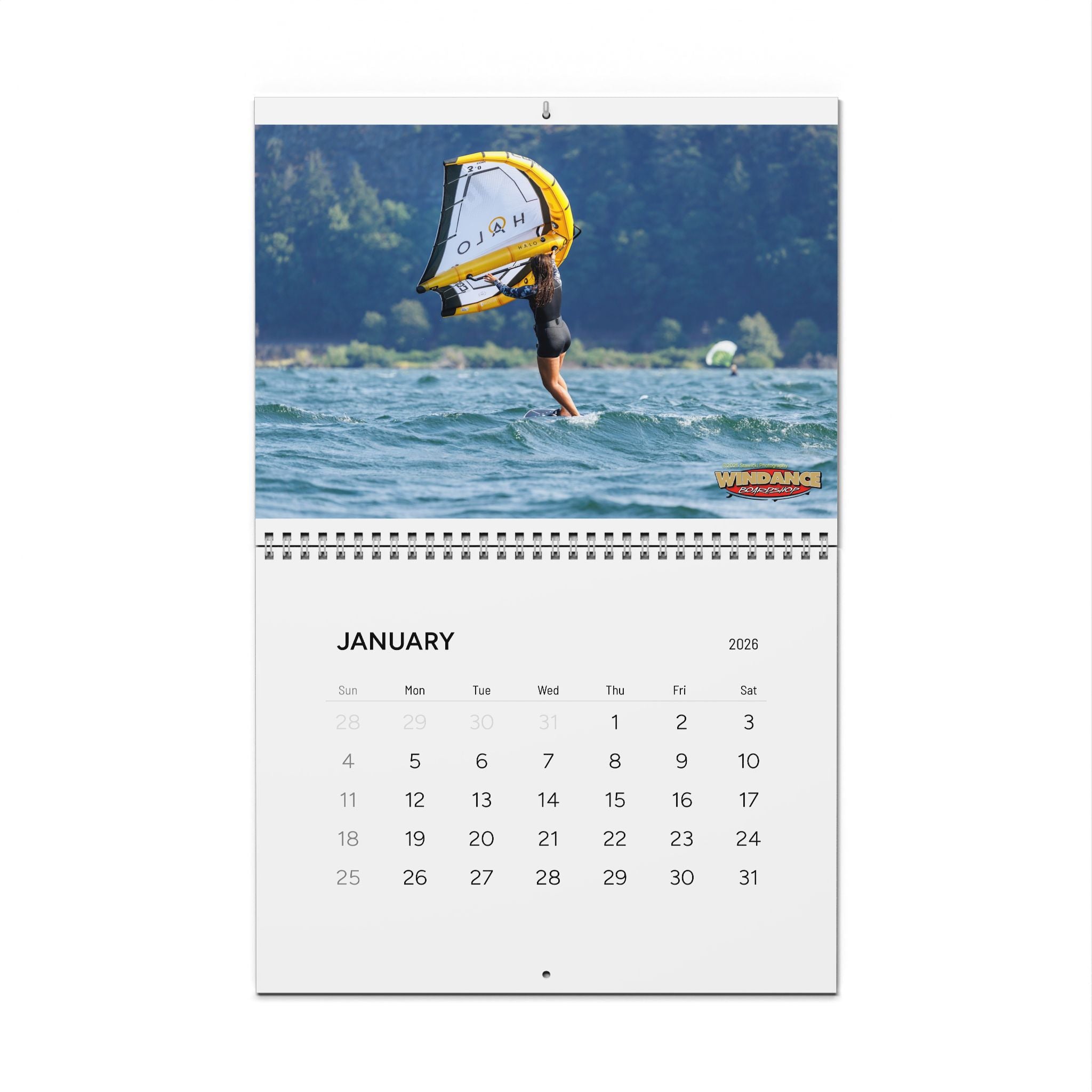 2026 Columbia River Gorge Wall Calendar -  Windance Kiteboarding, Windsurfing, Wingfoiling Parawinging