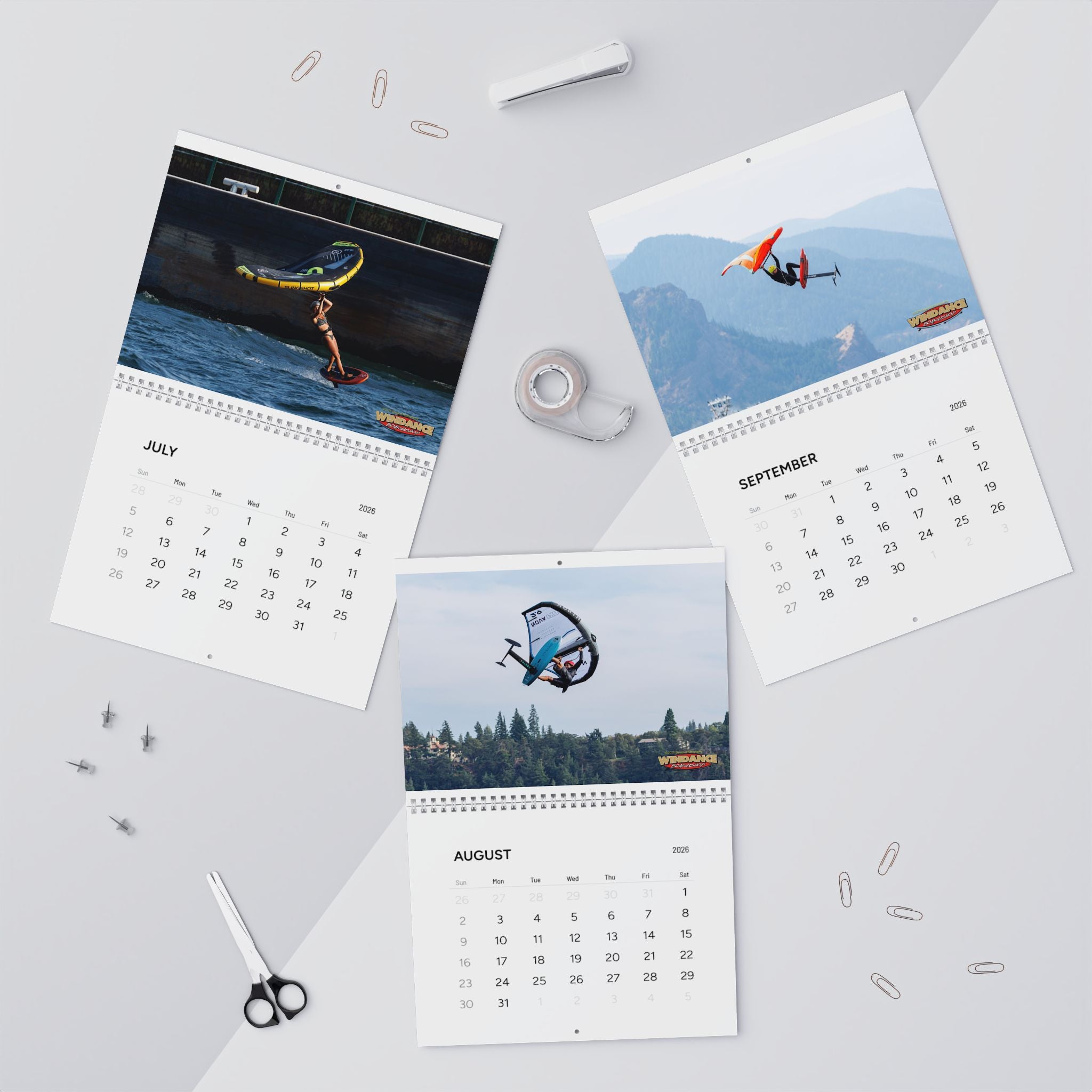 2026 Columbia River Gorge Wall Calendar -  Windance Kiteboarding, Windsurfing, Wingfoiling Parawinging