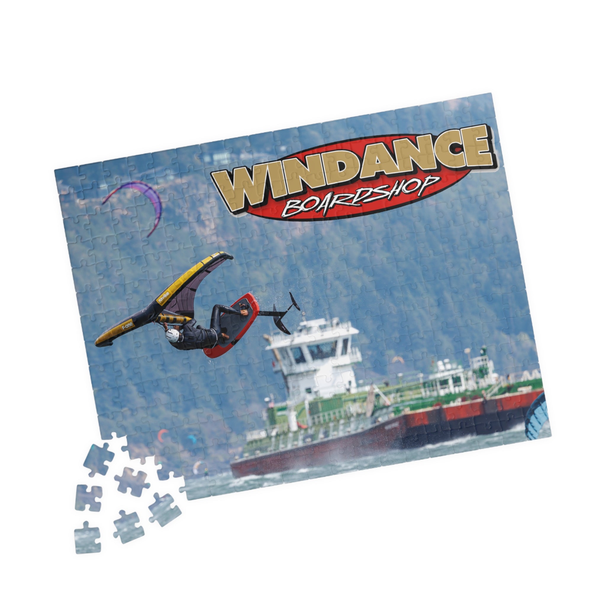 Windance Boardshop Watersports Jigsaw Puzzle — Windsurfing & Boat Scene (110–1014 pc)