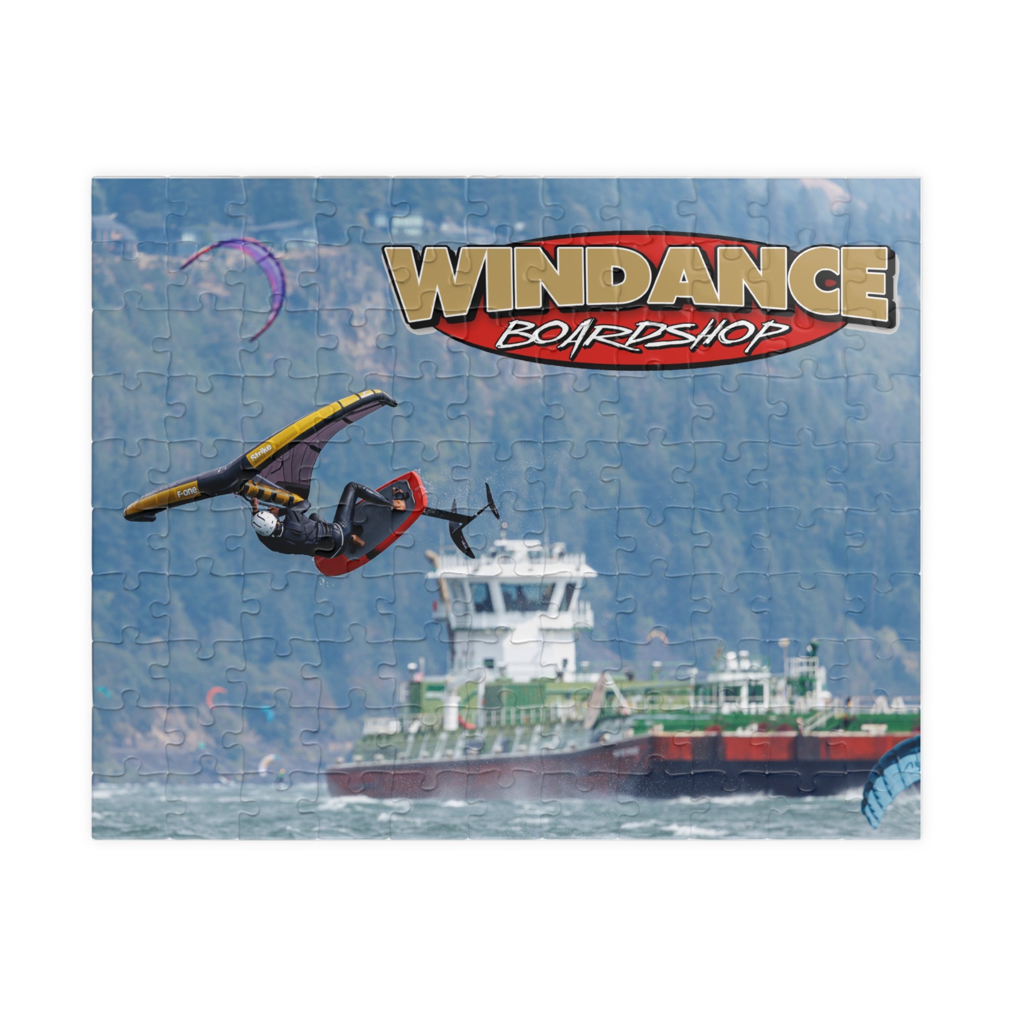 Windance Boardshop Watersports Jigsaw Puzzle — Windsurfing & Boat Scene (110–1014 pc)