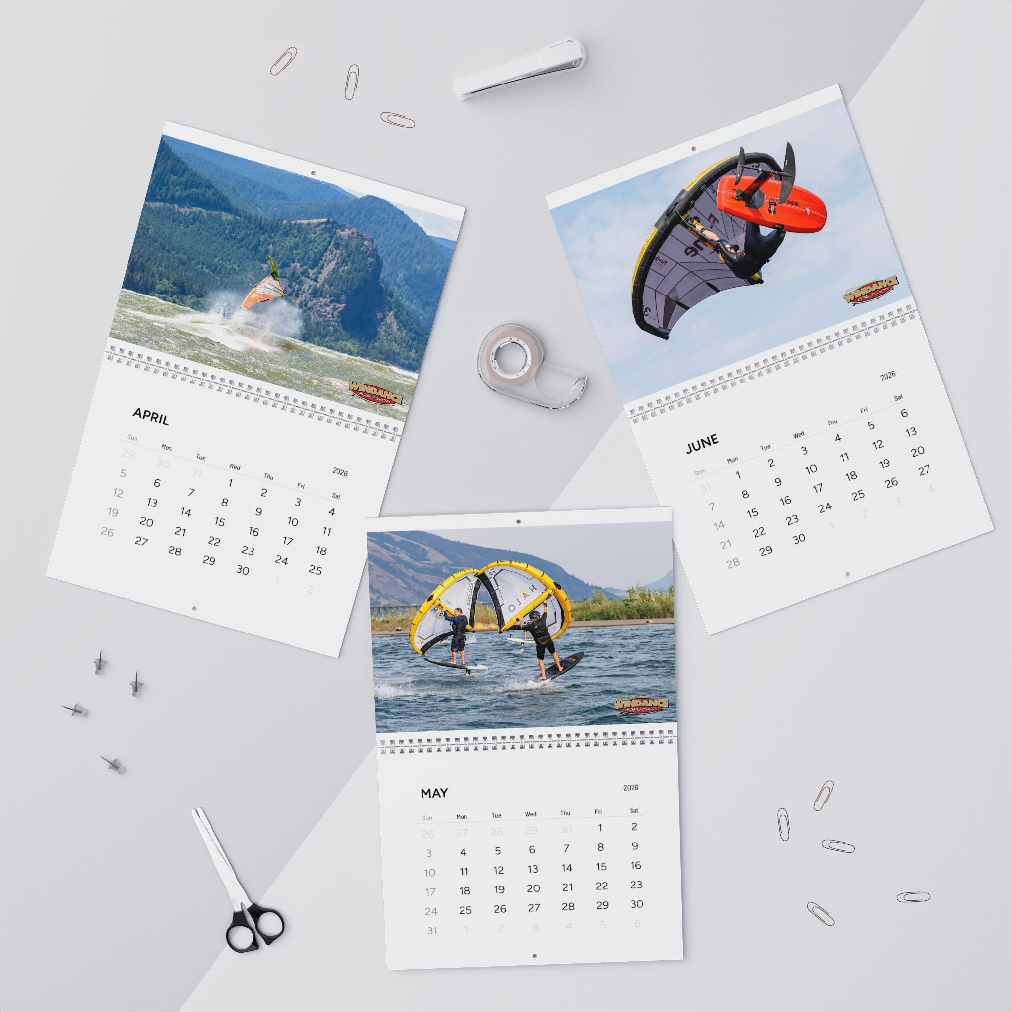 2026 Columbia River Gorge Wall Calendar -  Windance Kiteboarding, Windsurfing, Wingfoiling Parawinging
