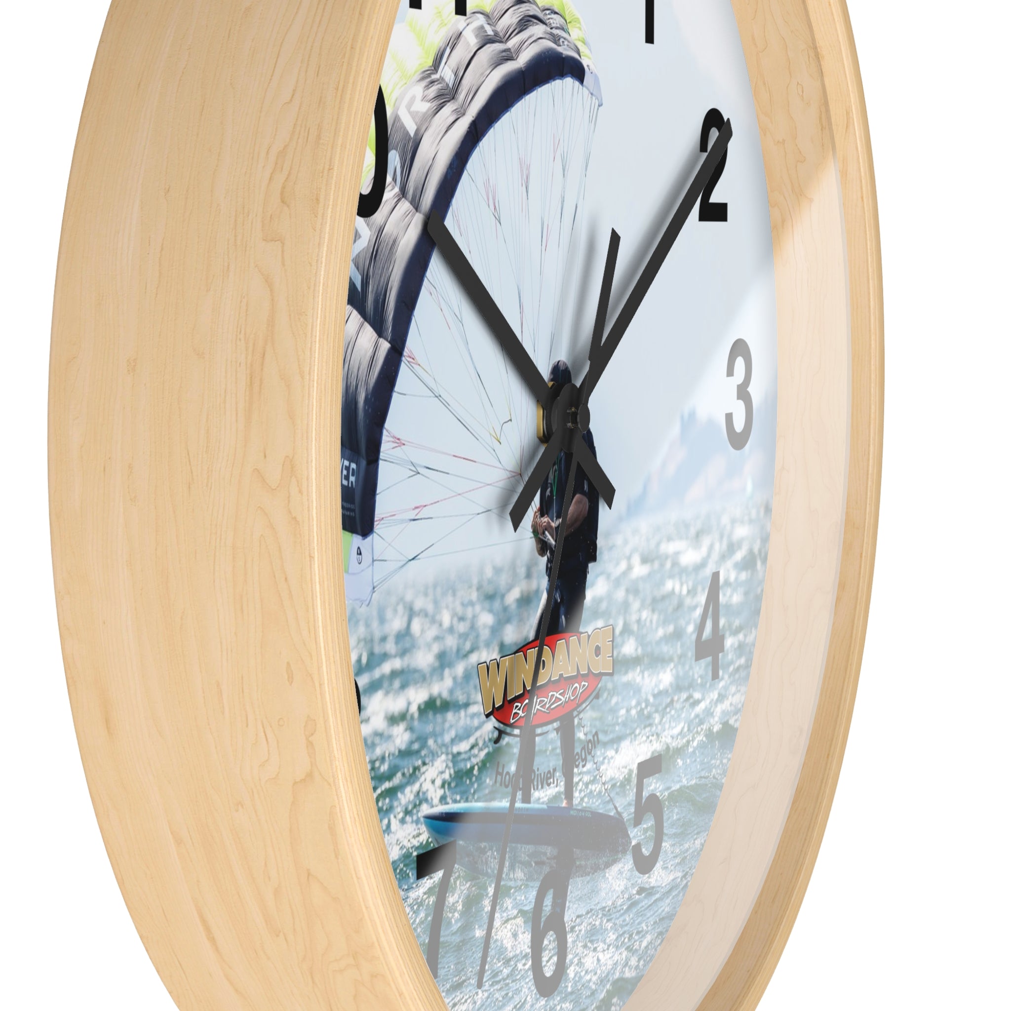 Parawing Wall Clock - Hood River, Oregon - Parawing Enthusiast Gift