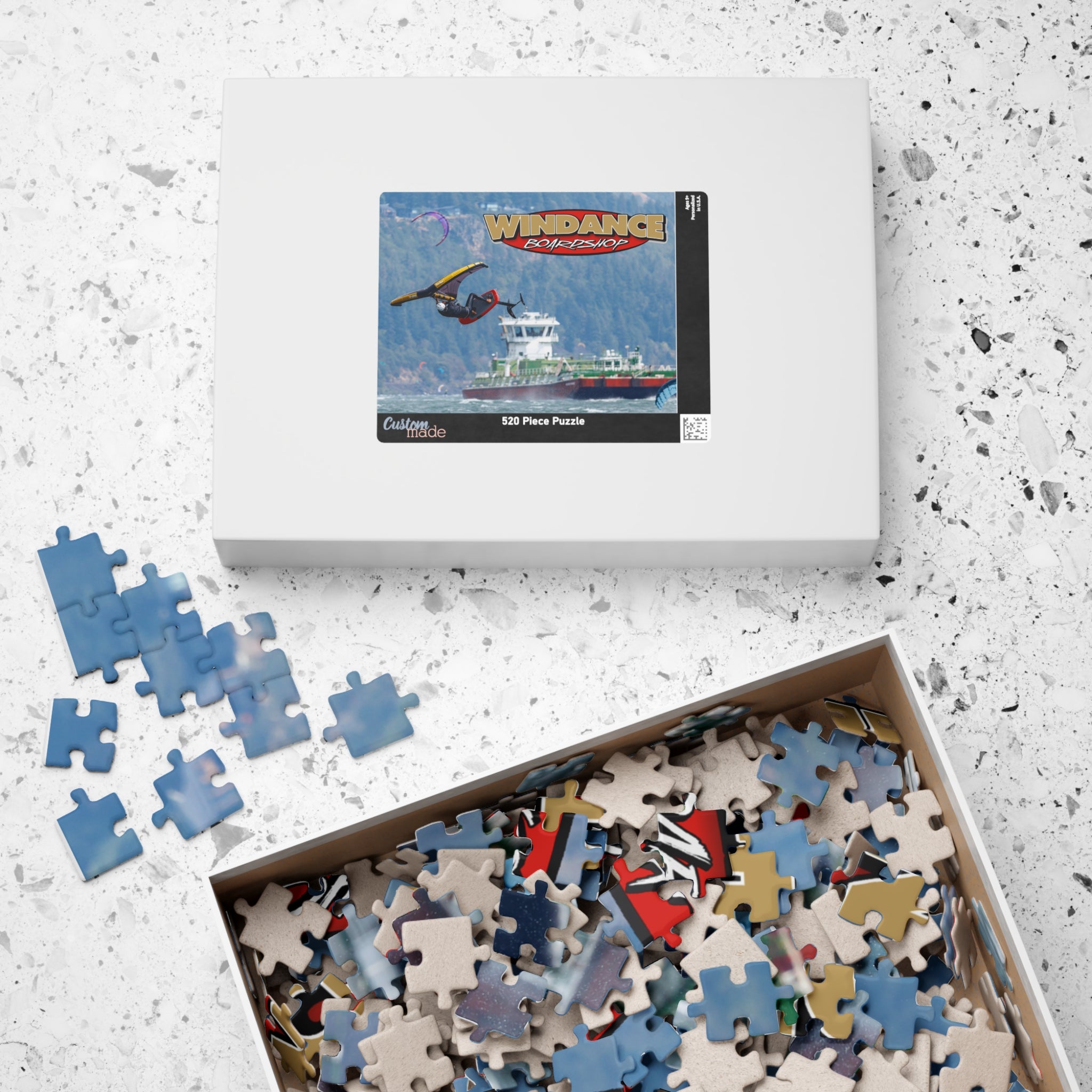 Windance Boardshop Watersports Jigsaw Puzzle — Windsurfing & Boat Scene (110–1014 pc)