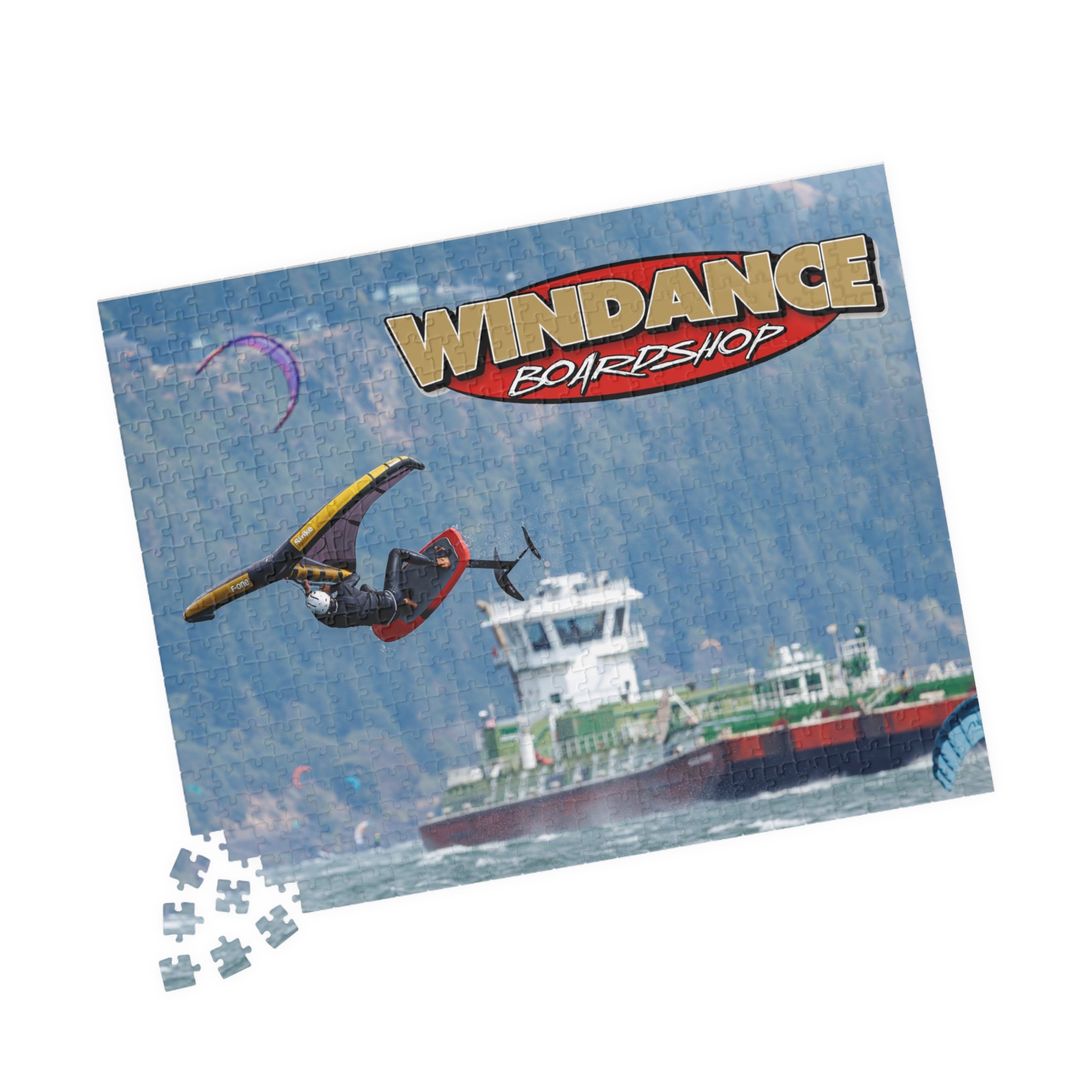 Windance Boardshop Watersports Jigsaw Puzzle — Windsurfing & Boat Scene (110–1014 pc)