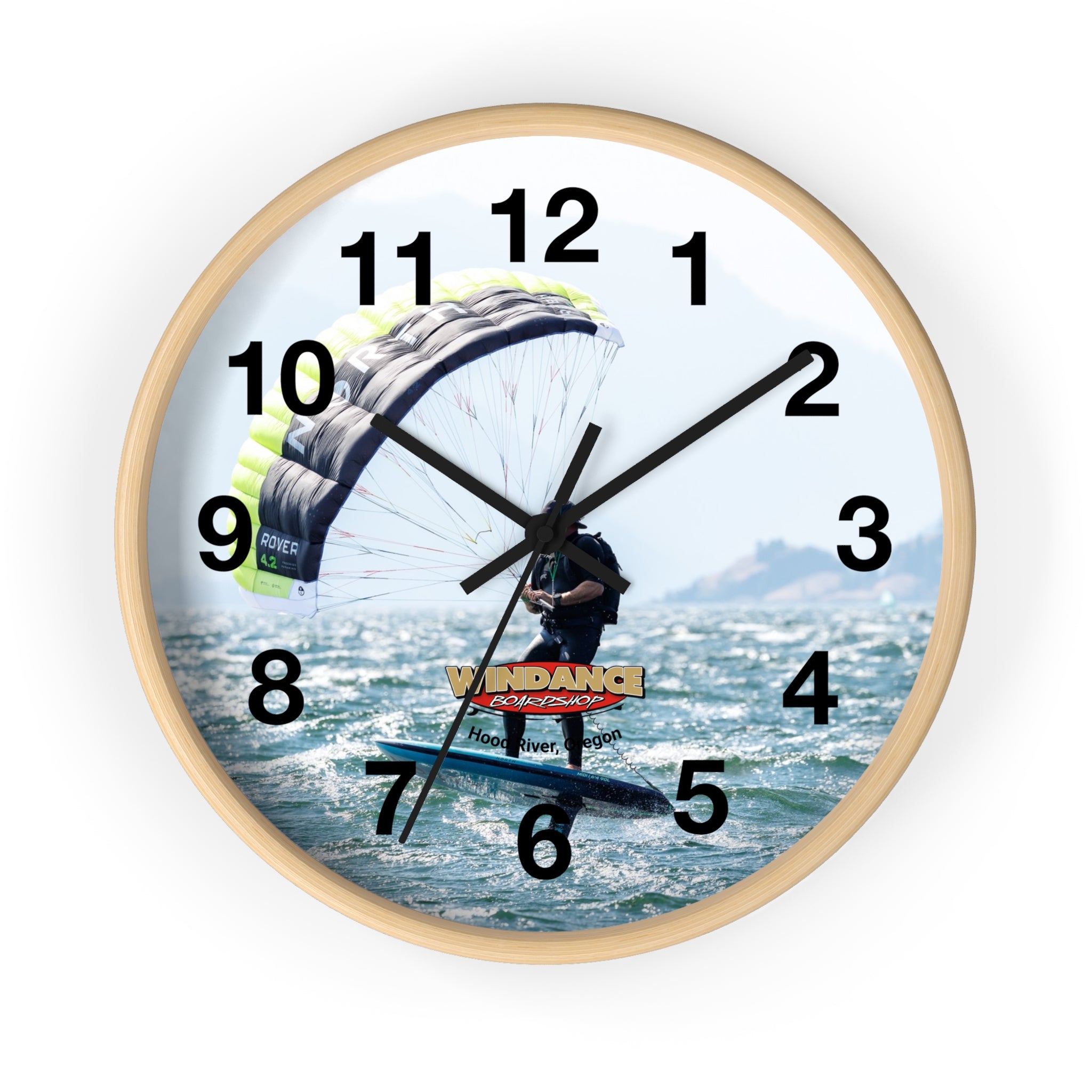 Parawing Wall Clock - Hood River, Oregon - Parawing Enthusiast Gift