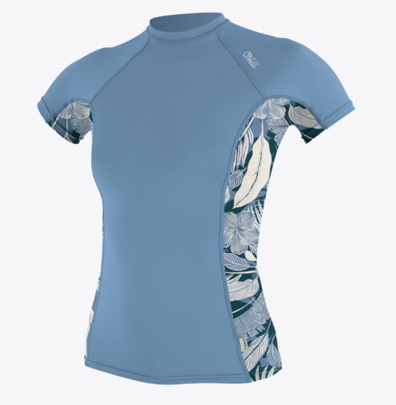 WOMEN'S SIDE PRINT S/S RASH GUARD