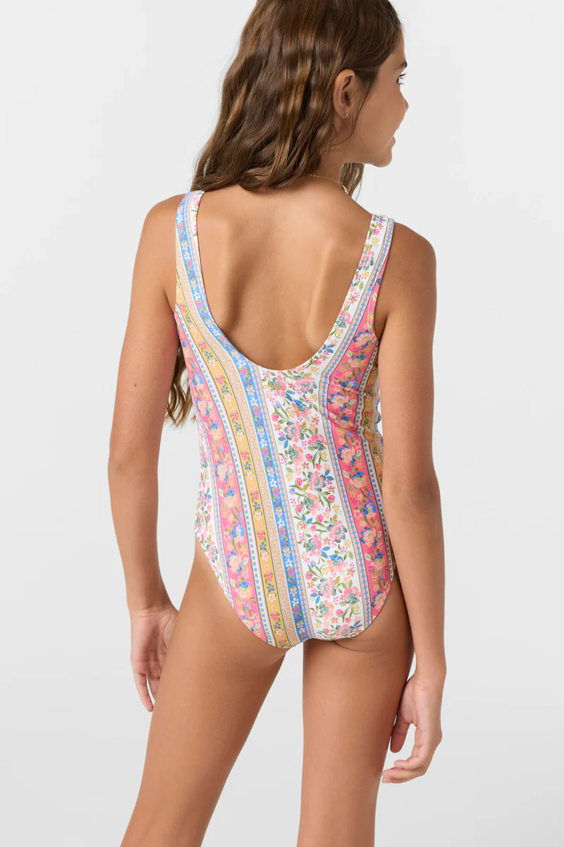 GIRL'S CORA FLORAL CLASSIC ONE-PIECE