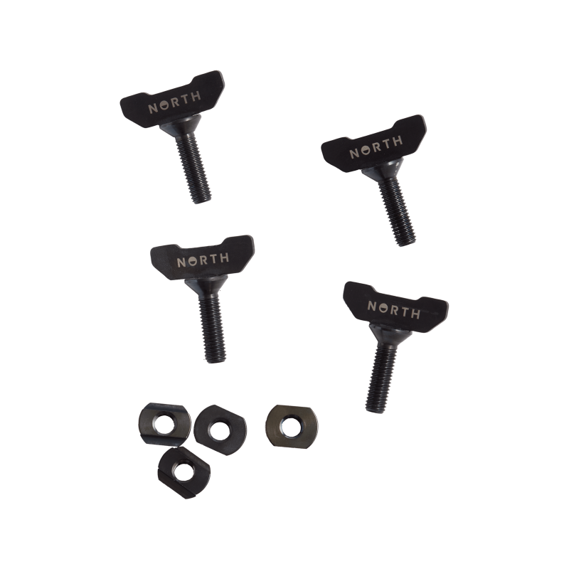 Reposition your mast without leaving the water. These lightweight titanium screws are designed for fast foil mounting and adjustment – no tools required. Simply loosen the screws by hand to slide your mast forward or back in the DropBox track, then...