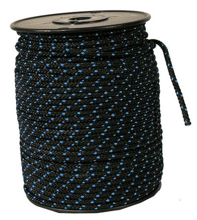 Rope Black/Blue Polyester 5/32" (4mm) Downhaul Line 6ft Precut
